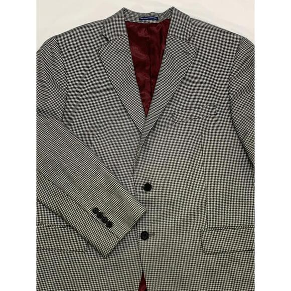Hart Schaffner Marx Loro Piana Cashmere Houndstooth Chicago Fit Sport Coat 44R